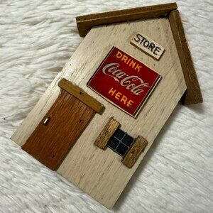 Vintage Coca-Cola Wood 'Drink Coca-Cola Here' Store Hanging or Standing Plaque